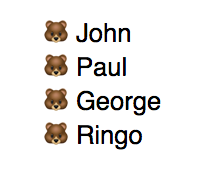 Bear emoji for list counters