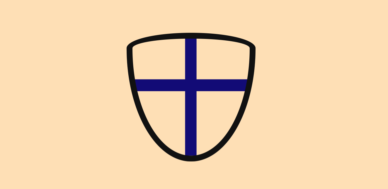 Shield with cross design